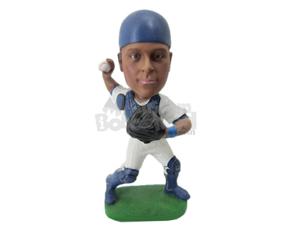 Custom Bobblehead Baseball Pitcher Is In His Pitching Stand - Sports & Hobbies Baseball & Softball Personalized Bobblehead & Cake Topper Custom Bobblehead Baseball Pitcher Is In His Pitching Stand - Sports & Hobbies Baseball & Softball Personalized Bobblehead & Cake Topper